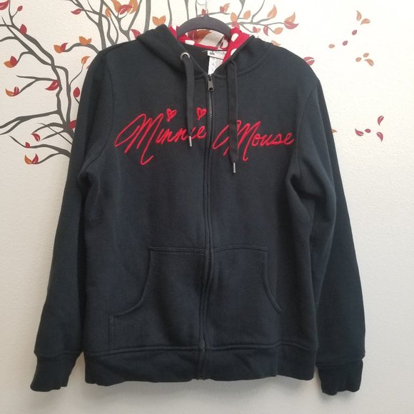 Minnie Mouse Ears Hoodie Jacket Polka Dot XL - Picture 2 of 6